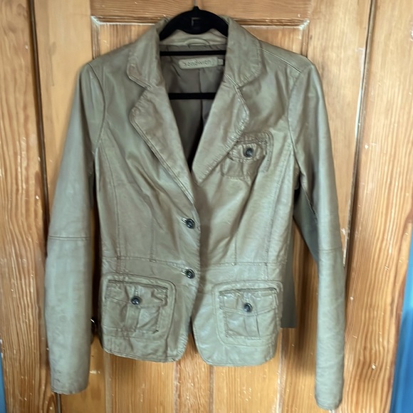 Sandwich taupe leather jacket Size 38 - Picture 1 of 5